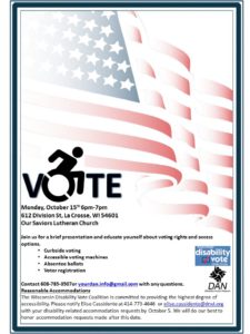 Flyer containing the information about voting rights presentation.
