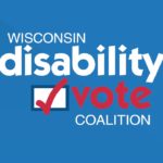 Wisconsin Disability Vote Coalition logo on blue background