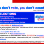 Front of Disability Vote Coalition postcard