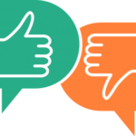 speech bubbles with a thumbs up and a thumbs down