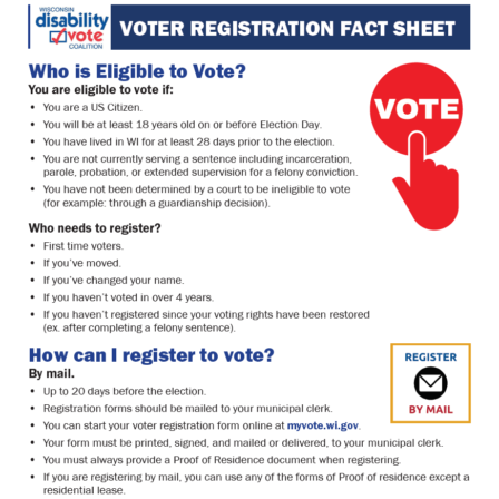 DVC Fact Sheets and Brochures - Wisconsin Disability Vote Coalition