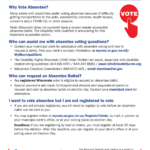 Preview of the Absentee Voting 2022 Factsheet. Full accessible document is available in post.