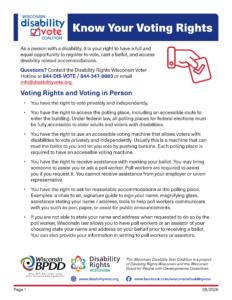 Preview of the first page of the Know Your Voting Rights Factsheet