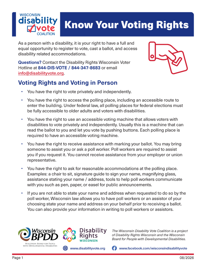 Preview of the first page of the Know Your Voting Rights Factsheet